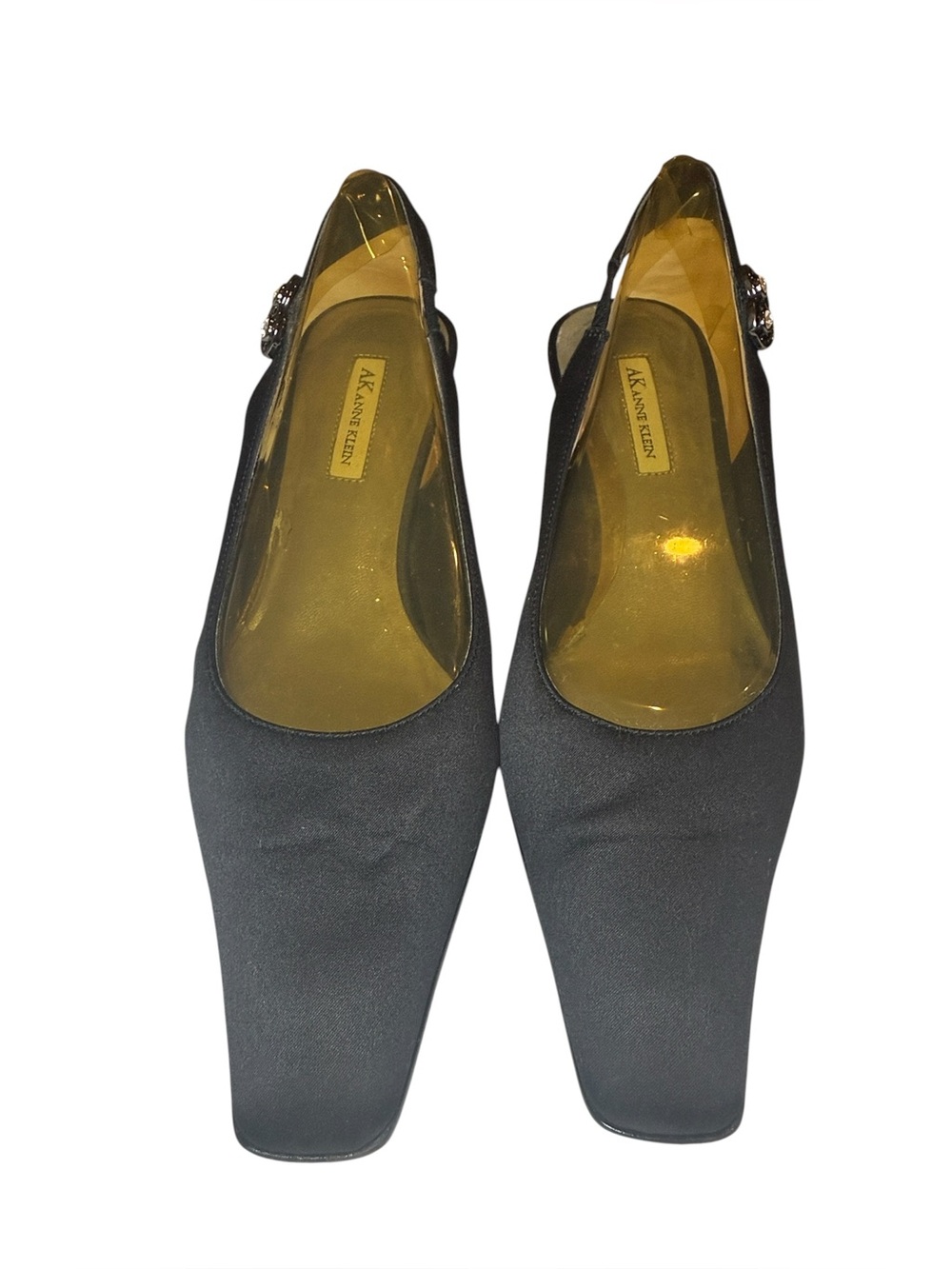 AK Anne Klein Women’s Black Slingback Kitten Heel Shoes Size 7.5 EUC - Picture 1 of 9